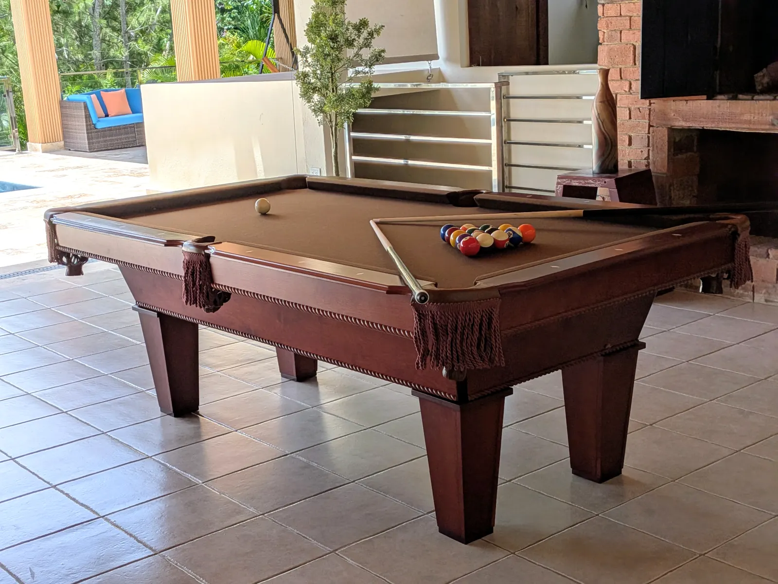 The games lounge, steps from the pool terrace